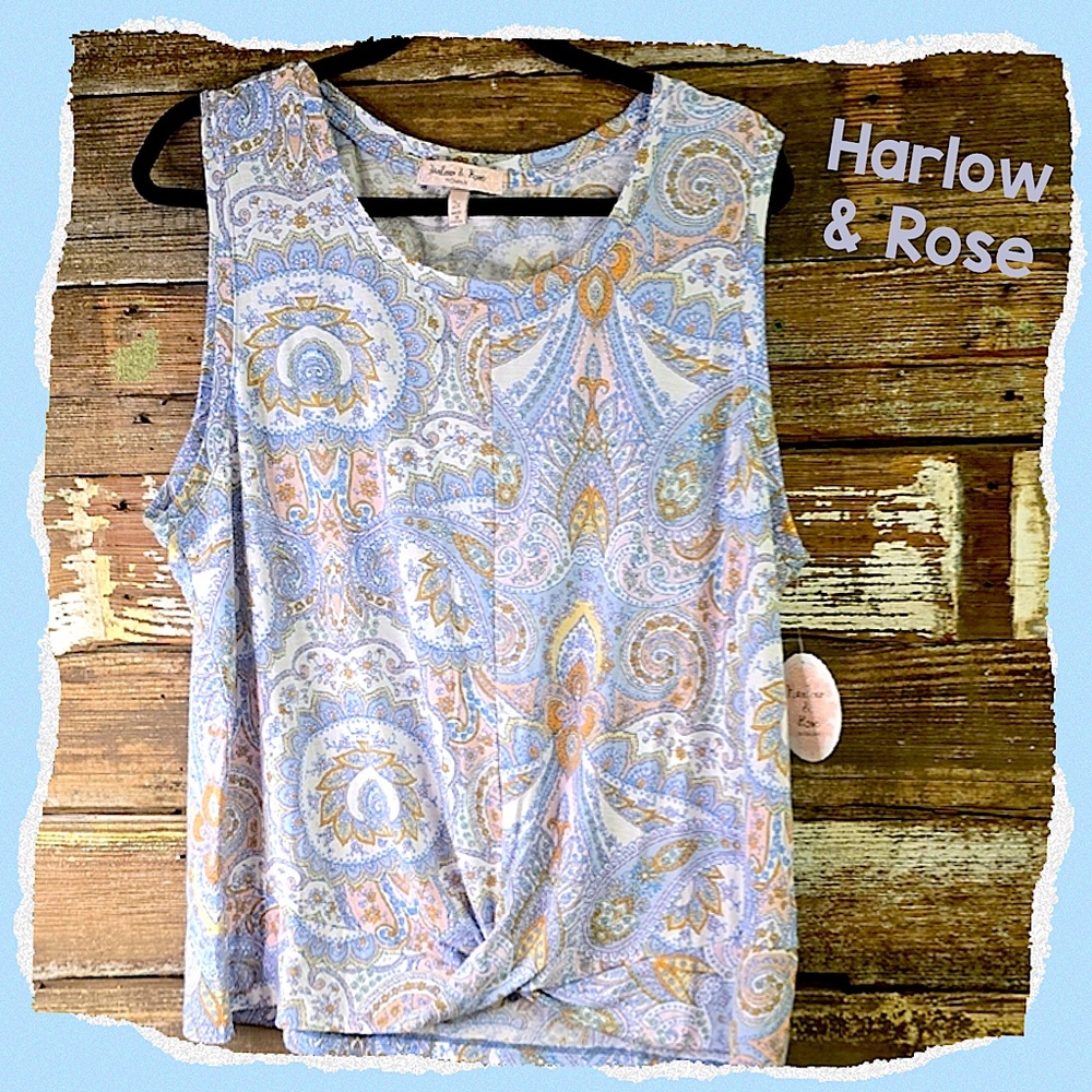 Harlow & Rose Paisley Top with a Hint of a Twist NWT 24"p2p 26"length